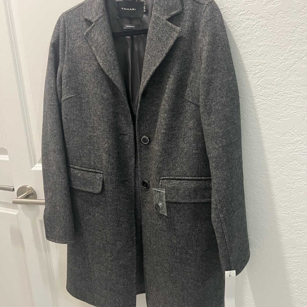 Tahari Men's Charcoal Trench Coat